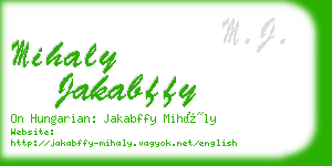mihaly jakabffy business card